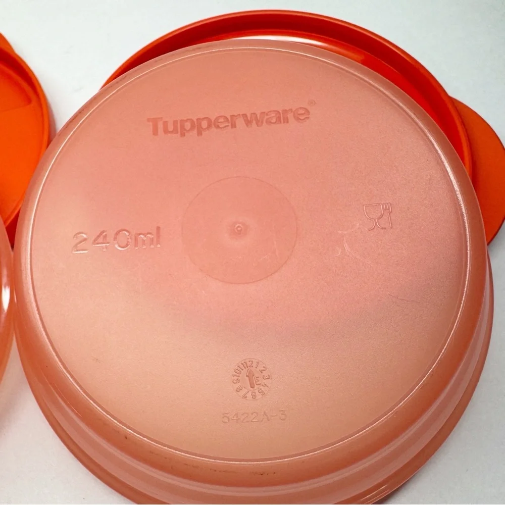 Tupperware Duo Bowl Set with Lids Orange